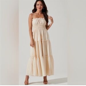 ASTR THE LABEL Smocked MIDI Dress